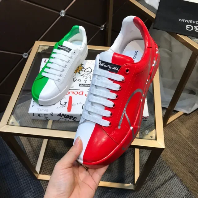 Dolce & Gabbana Multicolor Color-Blocked Leather Low-Top Lifestyle Sneakers 3