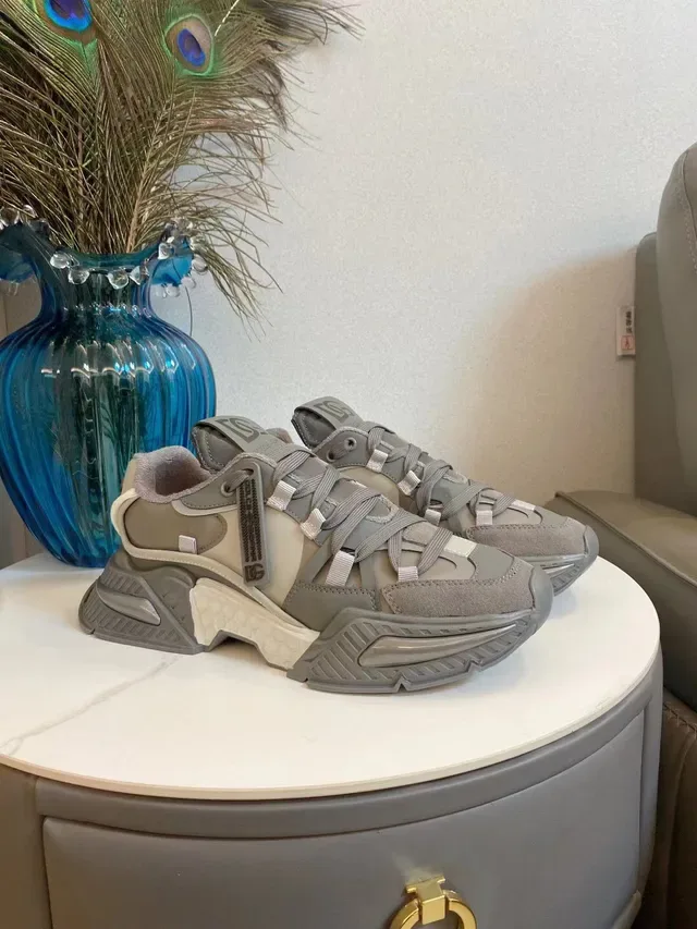 Dolce & Gabbana NS1 Gray and Beige Chunky Sneakers 2