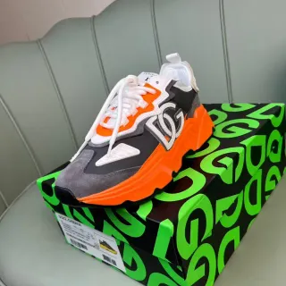 Dolce & Gabbana Orange Black Sole Layered Upper Chunky Sneakers