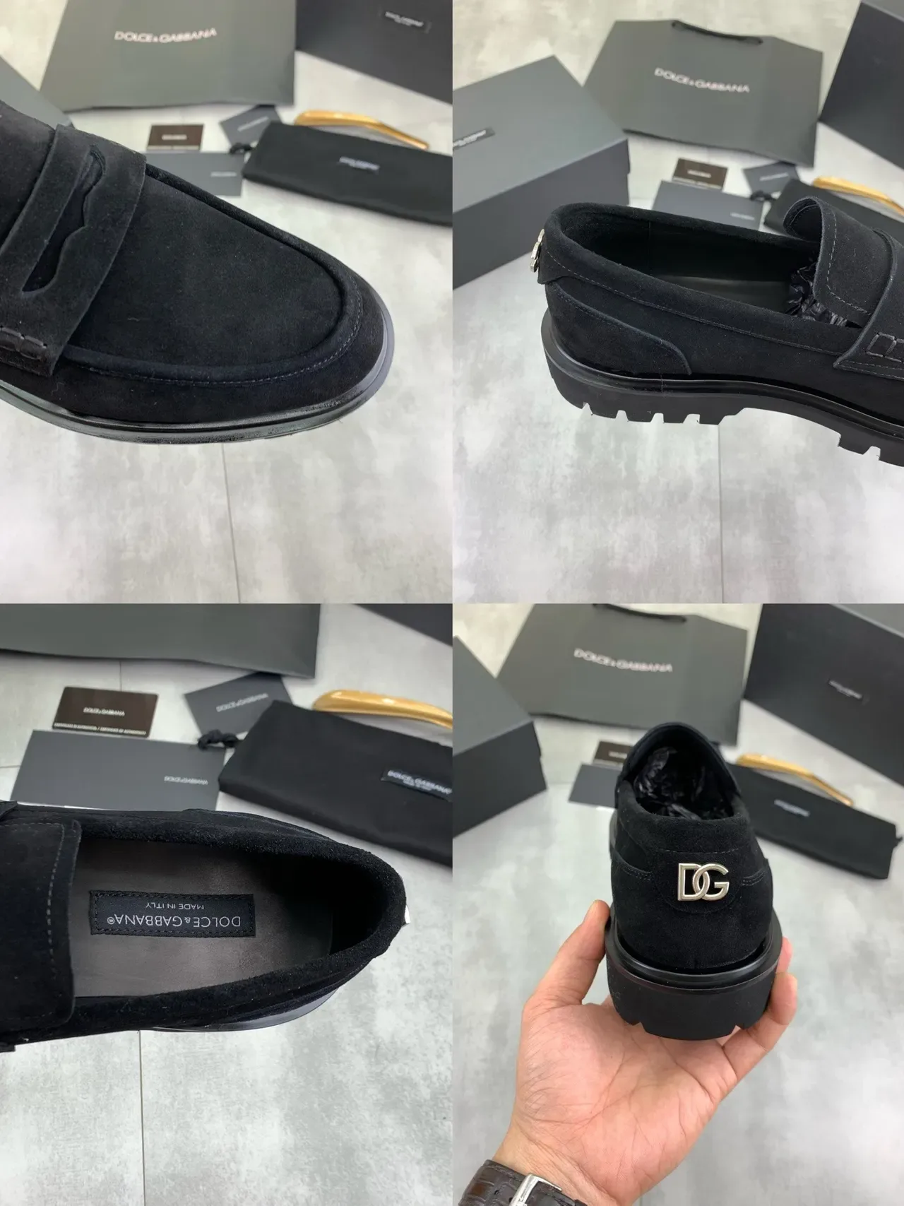 Mocassin Penny Dolce & Gabbana Noir Daim avec Bride 2