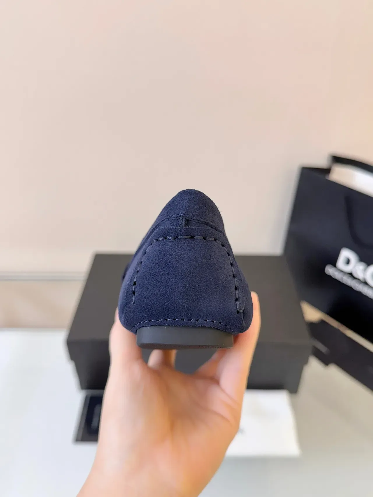 Dolce & Gabbana Portofino Azul Marinho Dourado Suede Metal Horsebit Buckle Mocassim 4