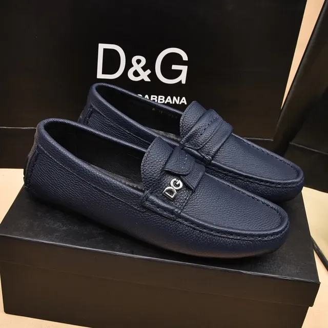 Mocassins Dolce & Gabbana Portofino Navy couro pebbleado 7