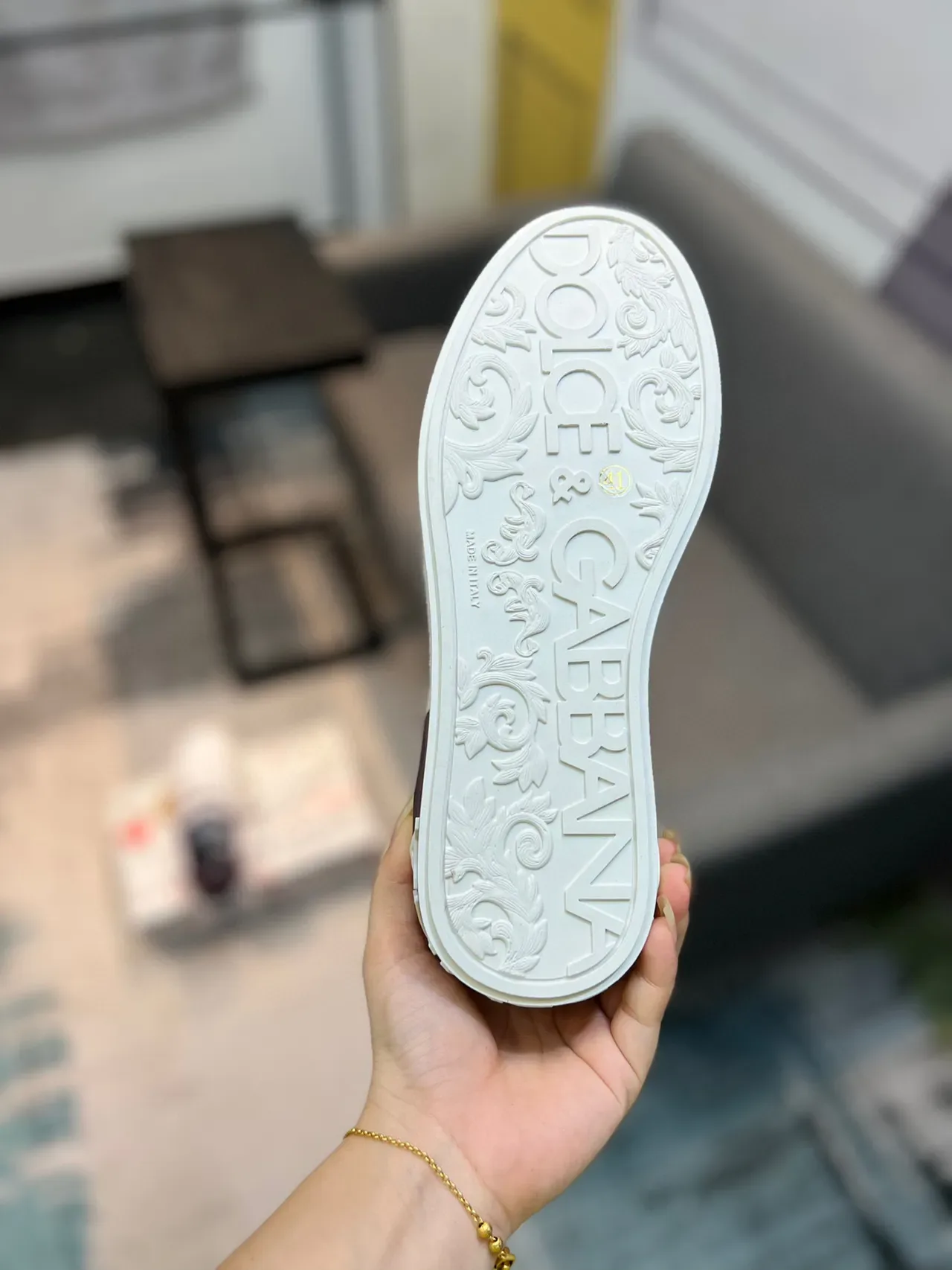 Dolce & Gabbana White and Purple DG Logo Lifestyle Sneakers 7