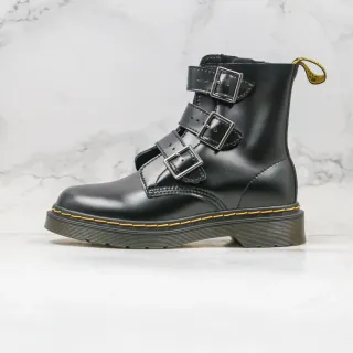 Dr. Martens 1460 Bex Black Three-Buckle Ankle Boots
