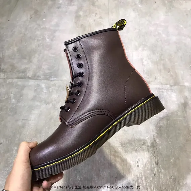 Dr. Martens 1460 Bordeaux Bottes Martin en Cuir Lisse 12