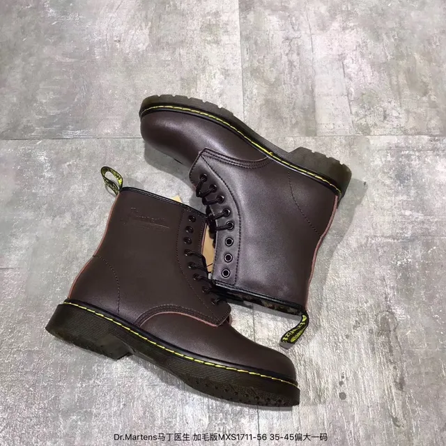 Dr. Martens 1460 Bordeaux Bottes Martin en Cuir Lisse 17