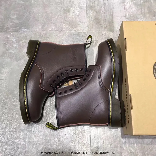 Dr. Martens 1460 Bordeaux Bottes Martin en Cuir Lisse 18