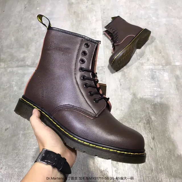Dr. Martens 1460 Bordeaux Bottes Martin en Cuir Lisse 19