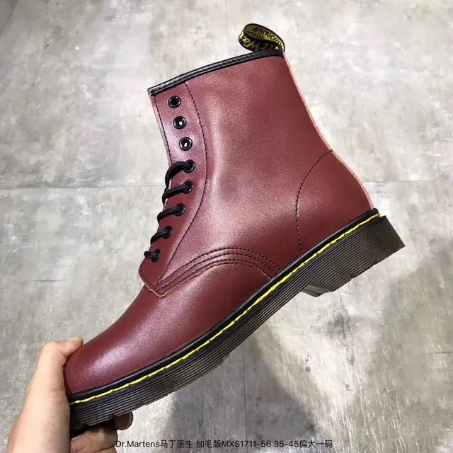 Dr. Martens 1460 Bordeaux Bottes Martin en Cuir Lisse 21