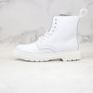Dr. Martens 1460 White Smooth Leather-Like Upper 8-Eyelet Lace-Up Martin Boots