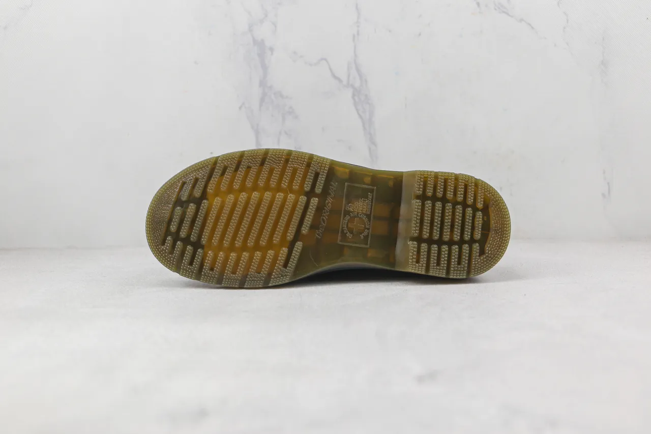 Dr. Martens Black Yellow Leather Bow Accent Mary Jane Shoes 8