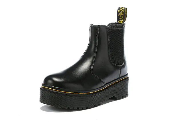 Dr. Martens Jadon Black Leather Platform Chelsea Boots 6