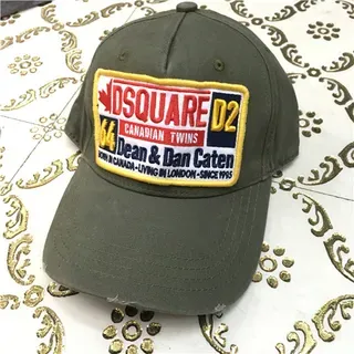 Dsquared2 Canadian Twins Embroidered Olive Green Baseball Cap