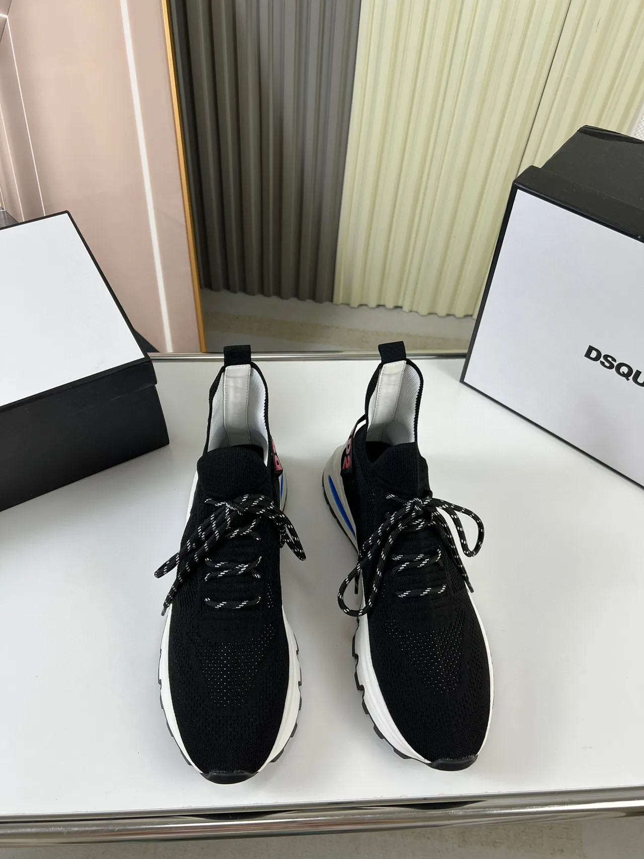Dsquared2 ICON Black Knit Sock-Fit Lifestyle Sneakers 7
