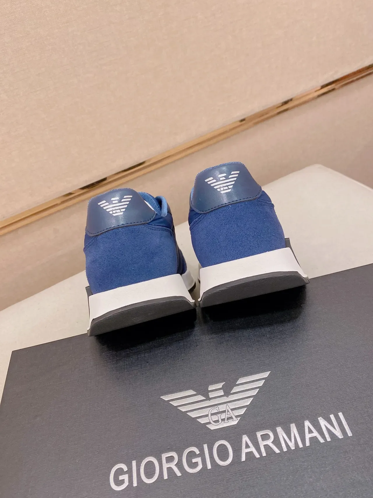 Emporio Armani Blue and White Lifestyle Sneaker 2