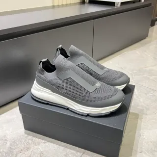 Emporio Armani EA7 Gray Knit Slip-On Lifestyle Sneakers