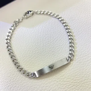 Emporio Armani Eagle Logo Curb Chain ID Bracelet