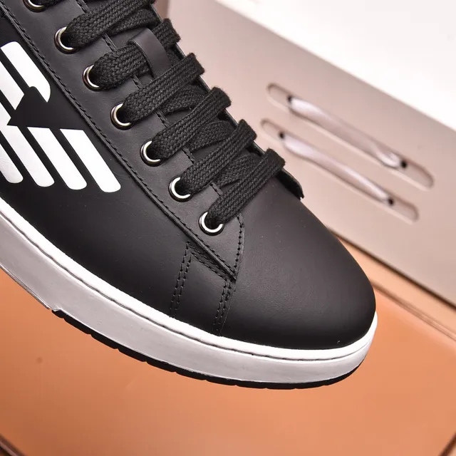 Emporio Armani Logo Sneaker Black and White Lifestyle Sneakers 2