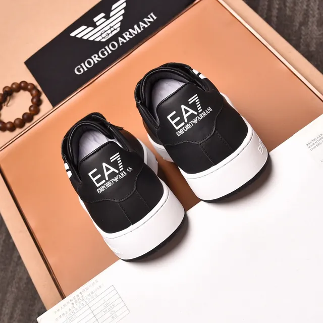 Emporio Armani Logo Sneaker Black and White Lifestyle Sneakers 5