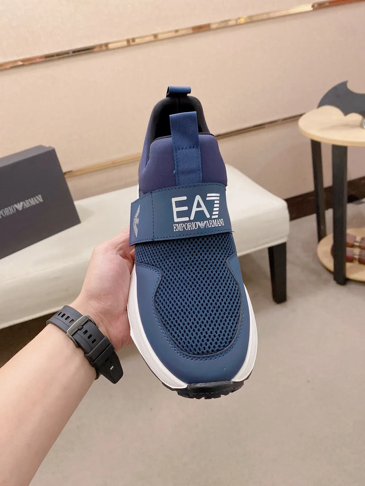 Emporio Armani Chaussures Lifestyle Bleu Marine Slip-On 2