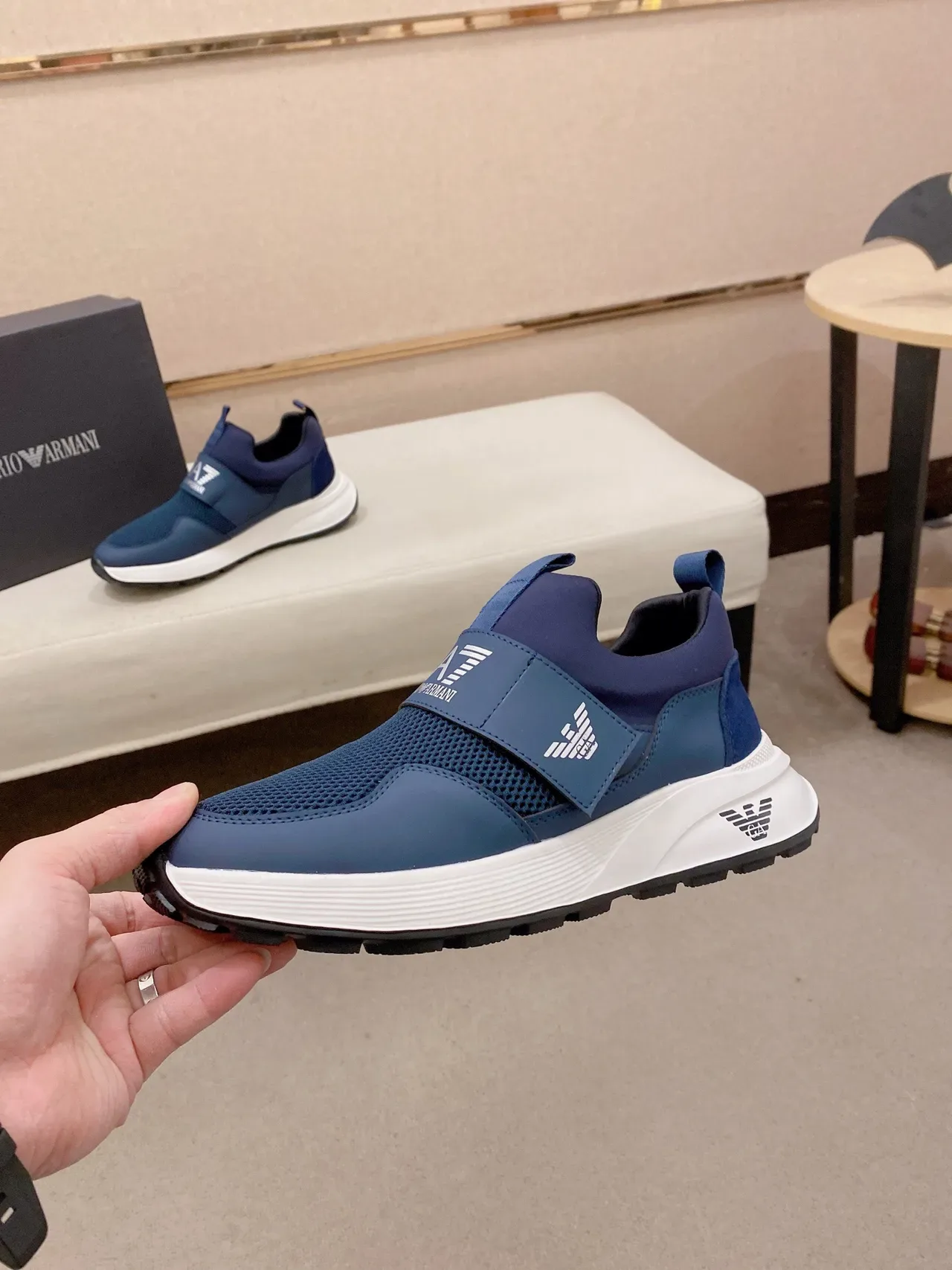 Emporio Armani Chaussures Lifestyle Bleu Marine Slip-On 3