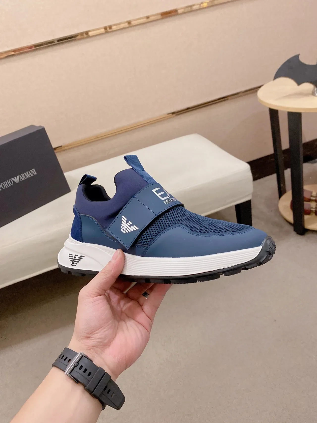 Emporio Armani Chaussures Lifestyle Bleu Marine Slip-On 4