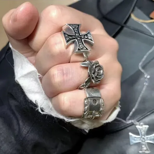 Enfants Riches Déprimés Iron Cross Black Enamel Ring 3