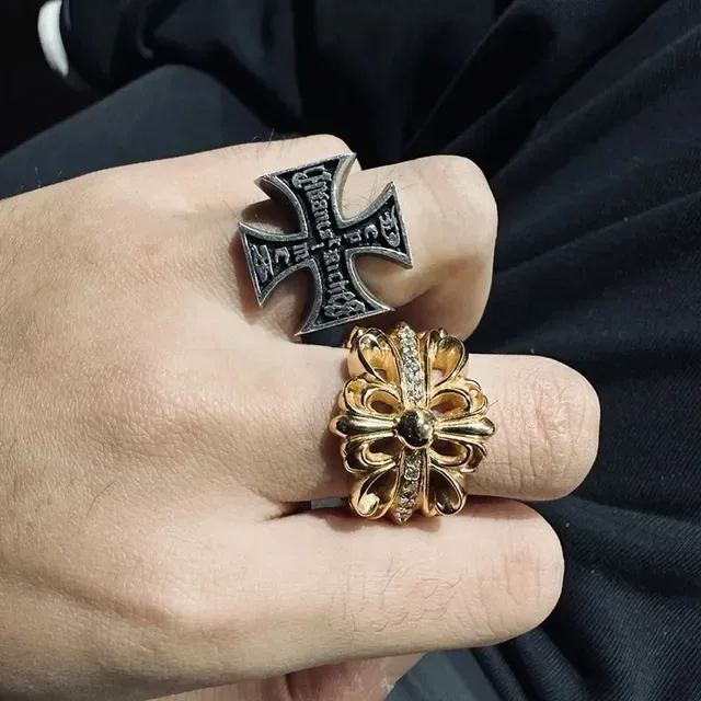 Enfants Riches Déprimés Iron Cross Black Enamel Ring 4