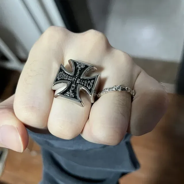 Enfants Riches Déprimés Iron Cross Black Enamel Ring 5