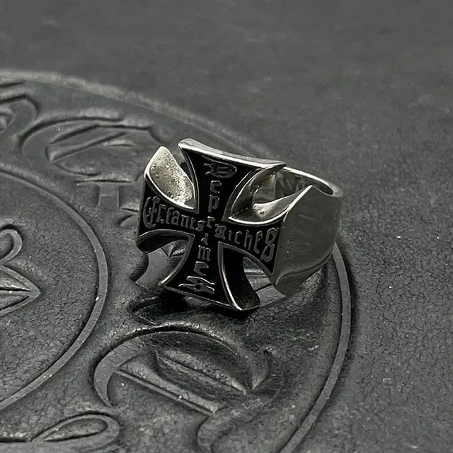 Enfants Riches Déprimés Iron Cross Black Enamel Ring 8