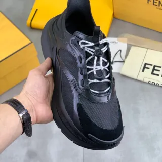 Fendi Black White Sole Mixed-Material Upper Chunky Sneakers