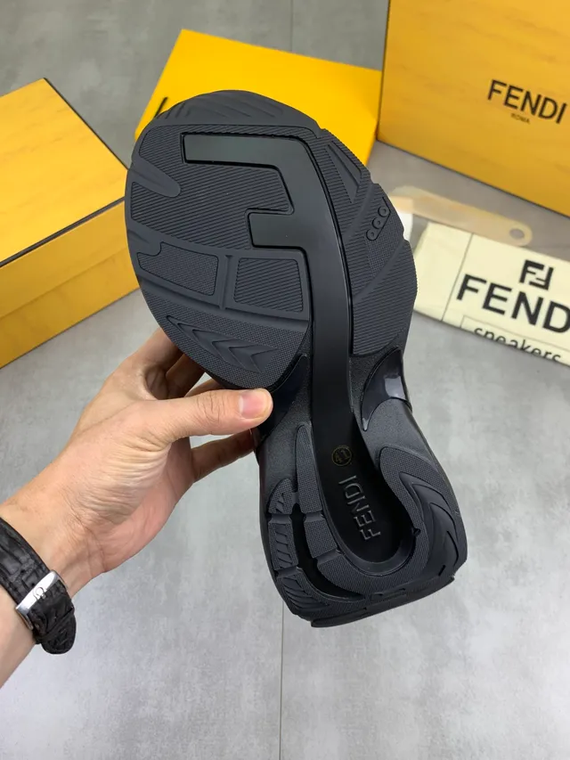 Fendi Black White Sole Mixed-Material Upper Chunky Sneakers 2