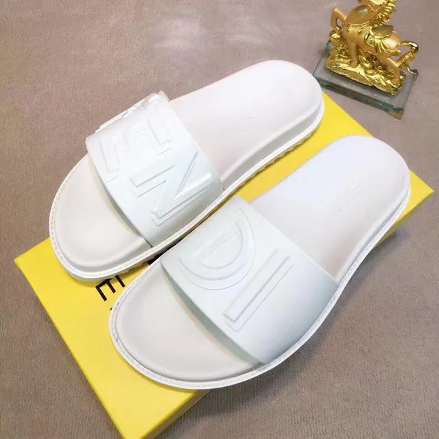 Fendi Ff Slide White Molded Rubber Slippers 3
