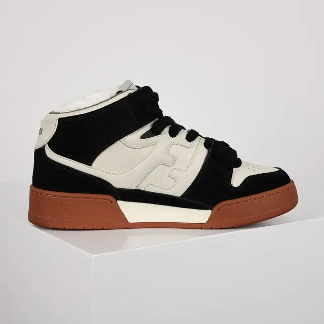 Fendi First Black and Cream Suede-Leather High-Top Lifestyle Sneakers 7