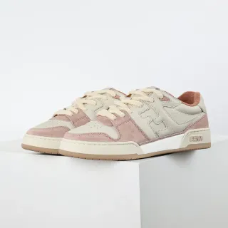 Fendi Lifestyle Sneaker Pink Beige Layered Suede And Leather Upper Padded Collar Lifestyle Sneakers