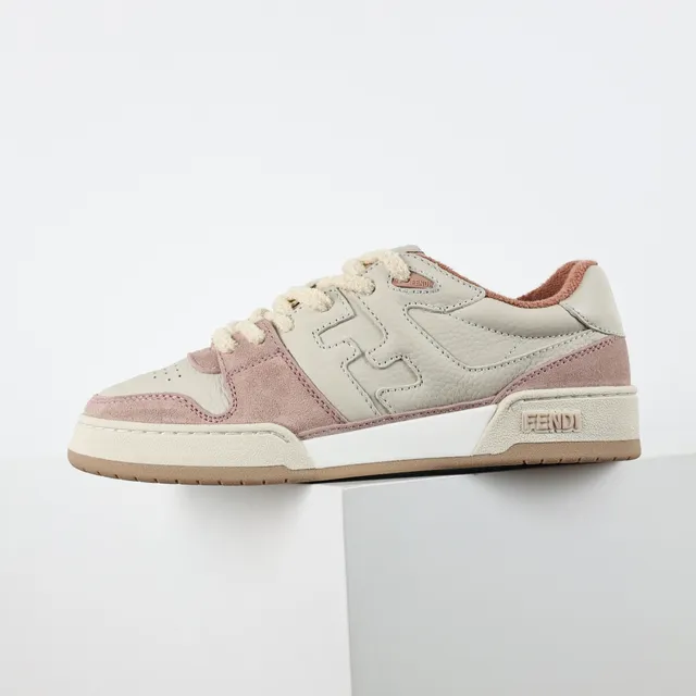 Fendi Lifestyle Sneaker وردي بيج طبقات سويد و جلد أعلى مبطن كولار أحذية أسلوب حياة 9