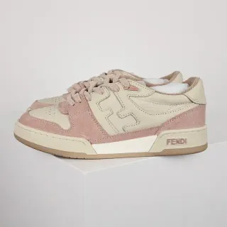 Fendi Pink Beige Low-Top Mixed-Material Lifestyle Sneakers