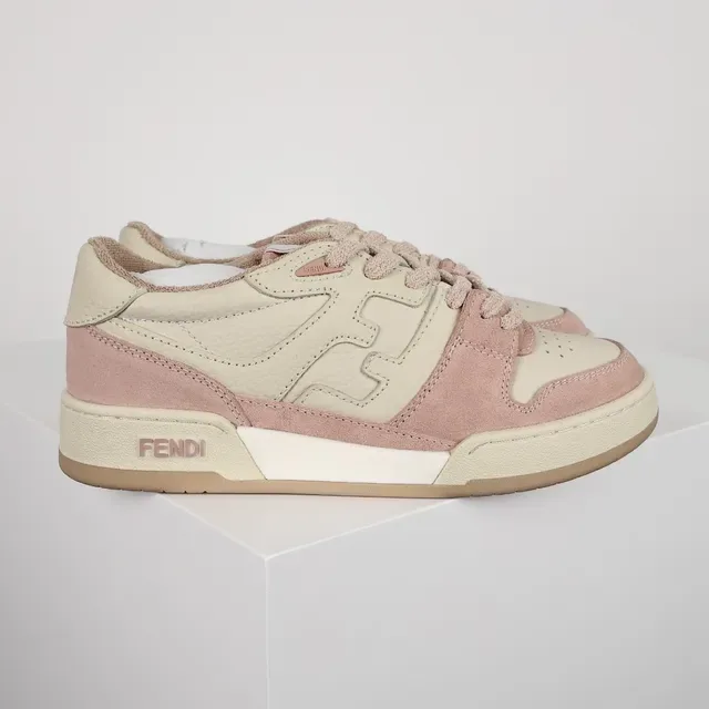 Fendi Chaussures Lifestyle Rose Beige Low-Top Matériau Mixte 3