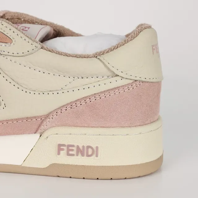 Fendi Chaussures Lifestyle Rose Beige Low-Top Matériau Mixte 4