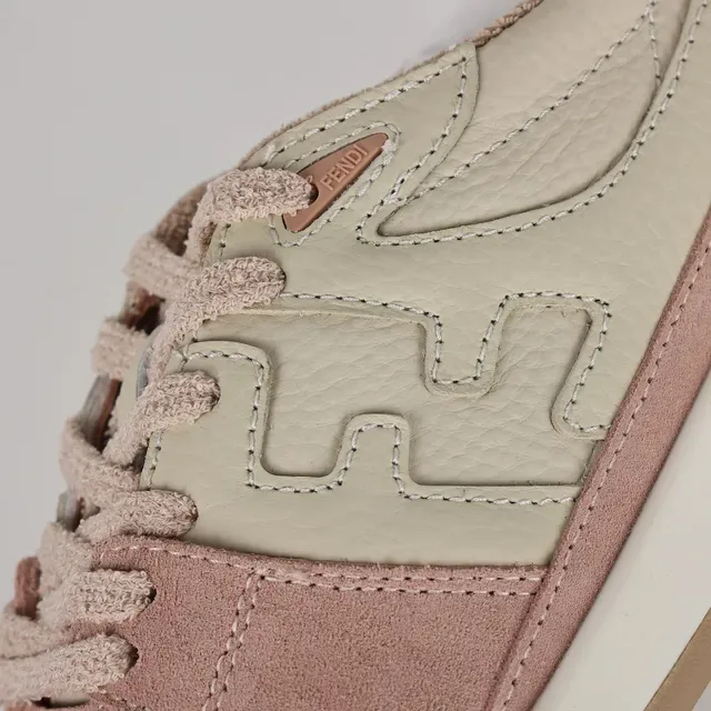 Fendi Chaussures Lifestyle Rose Beige Low-Top Matériau Mixte 6