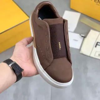 Fendi Slip-On Sneaker Brown and White Lifestyle Sneakers