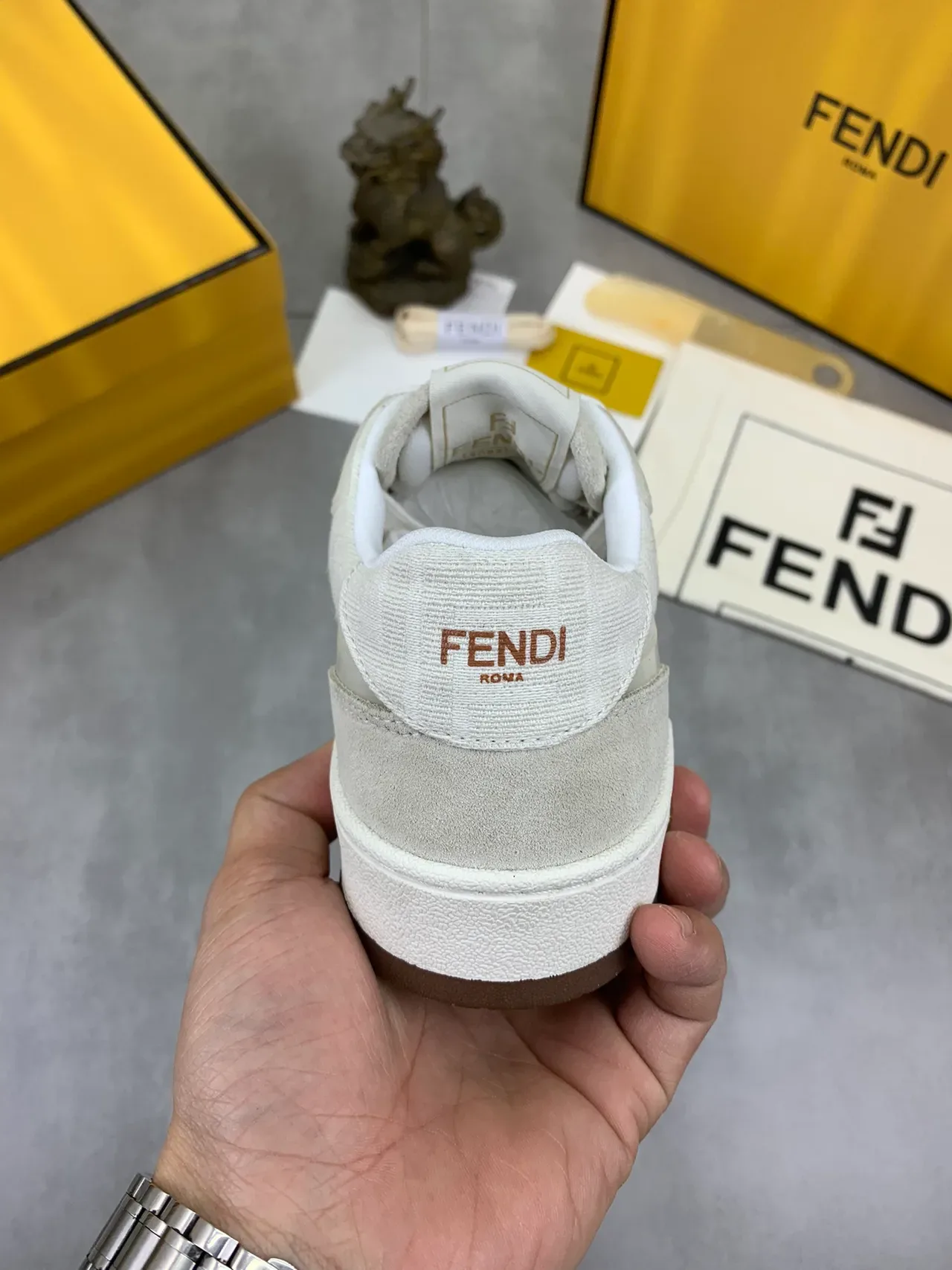Fendi Sneakers Off-White and Beige Lifestyle Sneakers 3