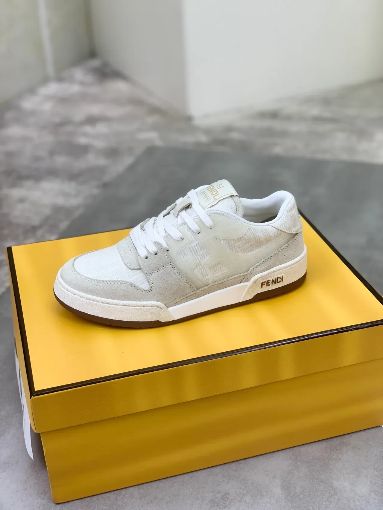 Fendi Sneakers Off-White and Beige Lifestyle Sneakers 4