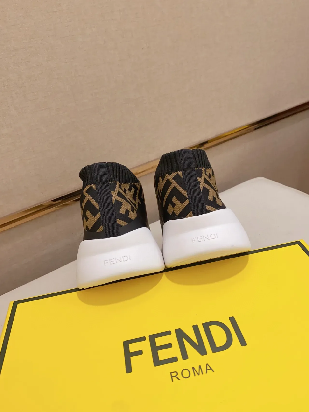 Fendi Speed Trainer Black Beige FF Monogram Chunky Sneakers 3