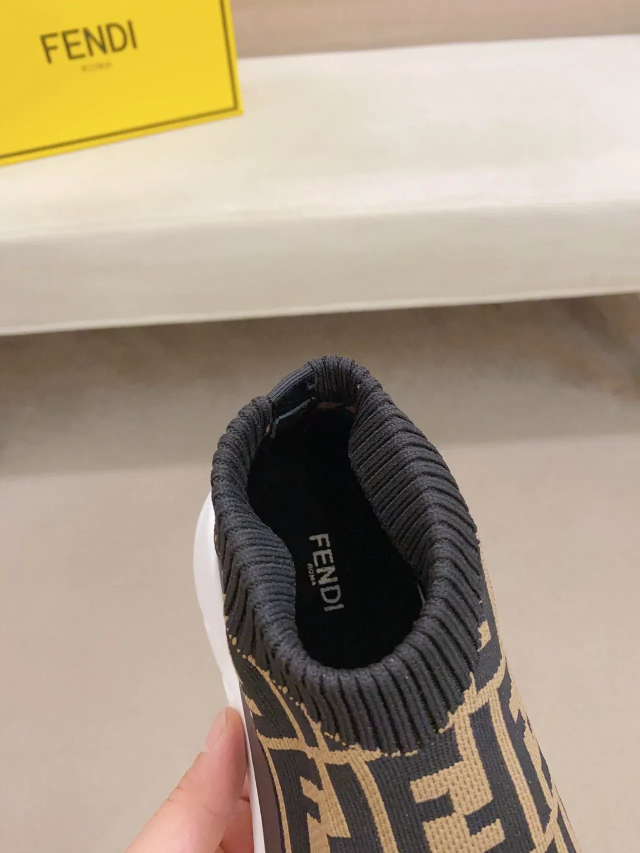 Fendi Speed Trainer Black Beige FF Monogram Chunky Sneakers 4