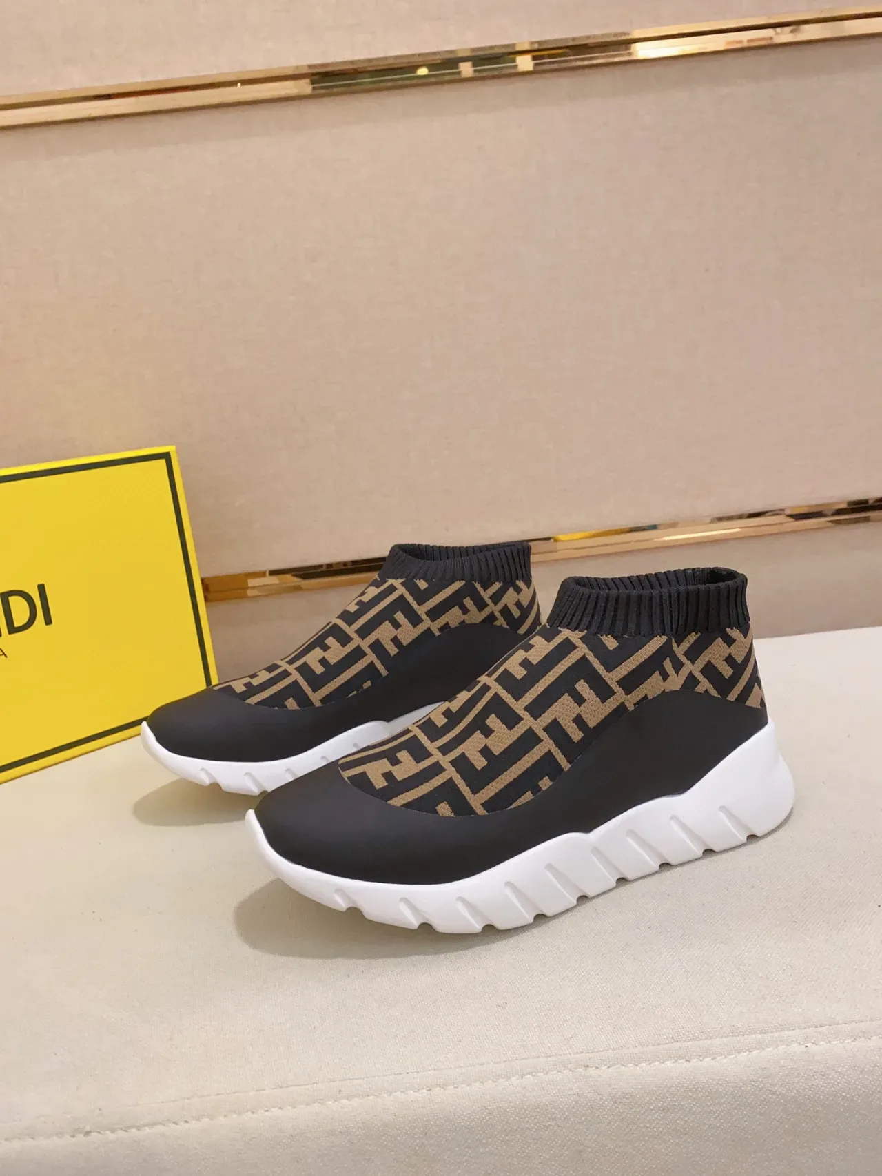 Fendi Speed Trainer Black Beige FF Monogram Chunky Sneakers 6