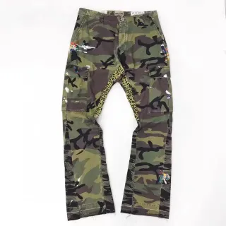Gallery Dept Pantalons Cargo Déconstruits Camouflage Éclaboussures de Peinture