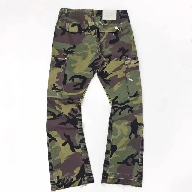 Gallery Dept Camouflage Paint-Splattered Deconstructed Cargo Pants 2