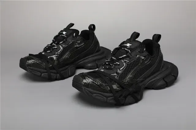 All Black Chunky Runner Sneakers 5