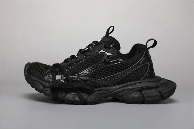All Black Chunky Runner Sneakers 9